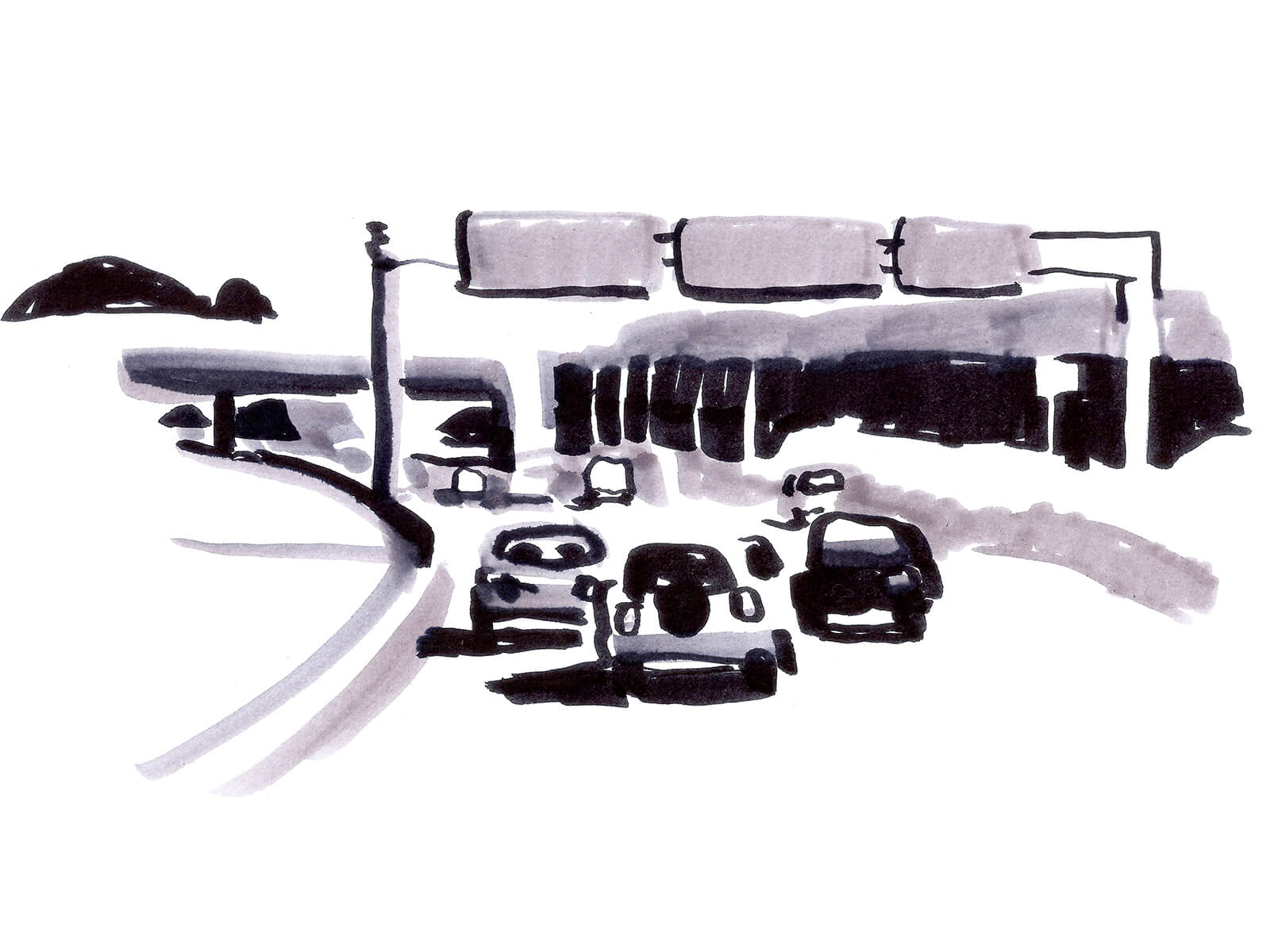 ODISEO vol. 7 Pol Montserrat illustrations Illustrations for an article and and an essay for the 7th volume of the magazine. Both texts talk about ‘the concentration’. The illustrations use cars and highways as metaphor of the concentration and its fragility in times of constant distractions.